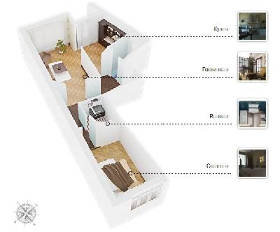 2-кімнатна 73.81 м² в ЖК Парк Стоун від 49 500 грн/м², Київ