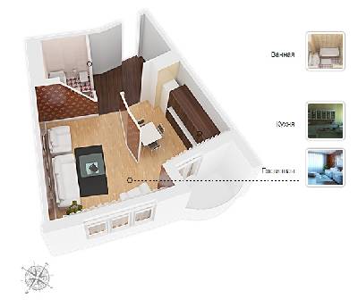 1-кімнатна 45.36 м² в ЖК Парк Стоун від 28 800 грн/м², Київ