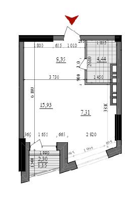 1-кімнатна 38.18 м² в ЖК A52 від 46 300 грн/м², Київ