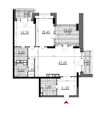 2-кімнатна 121.7 м² в ЖК A52 від 45 350 грн/м², Київ
