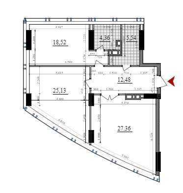 2-кімнатна 93.39 м² в ЖК A52 від забудовника, Київ