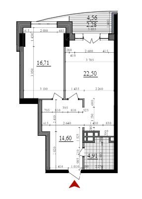 1-кімнатна 61 м² в ЖК A52 від 52 150 грн/м², Київ