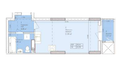 1-кімнатна 33.41 м² в ЖК Багговутівський від 25 000 грн/м², Київ