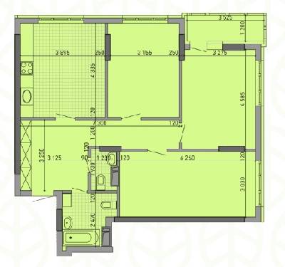 3-комнатная 92.09 м² в ЖК Паркове місто от 41 650 грн/м², Киев