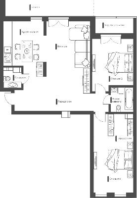 3-комнатная 99.06 м² в ЖК Happy House от 25 850 грн/м², Киев