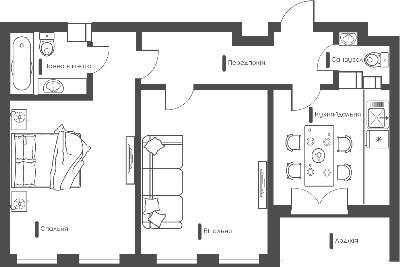 2-комнатная 63.95 м² в ЖК Happy House от 29 750 грн/м², Киев