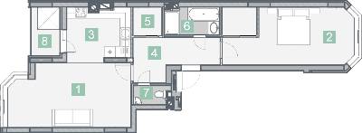 2-комнатная 80 м² в КД На Радистов от 35 000 грн/м², Киев
