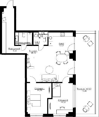 3-кімнатна 106.51 м² в ЖК Resident Concept House від 55 650 грн/м², Київ