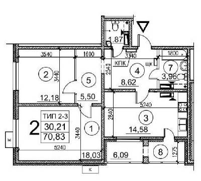2-кімнатна 70.83 м² в ЖК Вигуровщина-20 від 16 400 грн/м², Київ