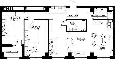 3-кімнатна 101.16 м² в ЖК Resident Concept House від 55 650 грн/м², Київ