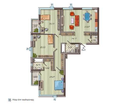 3-кімнатна 147.57 м² в ЖК Французький квартал 2 від 42 400 грн/м², Київ