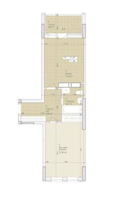 1-комнатная 45.87 м² в ЖК Дніпровська Мрія от 27 000 грн/м², Киев