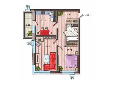 2-кімнатна 61.44 м² в ЖК Французький квартал 2 від 43 250 грн/м², Київ