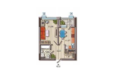 1-кімнатна 44.99 м² в ЖК Французький квартал 2 від 44 250 грн/м², Київ