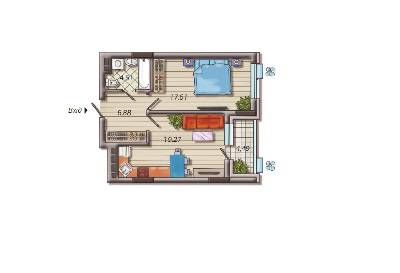 1-кімнатна 52.76 м² в ЖК Французький квартал 2 від 44 250 грн/м², Київ