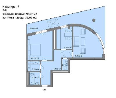 2-комнатная 70.97 м² в ЖК на ул. Варшавская, 201А от 23 750 грн/м², Львов