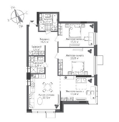 3-кімнатна 107.89 м² в ЖК RiverStone від 43 550 грн/м², Київ