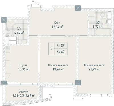 2-комнатная 87.62 м² в ЖК Бульвар Фонтанов от 71 280 грн/м², Киев