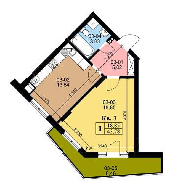 1-кімнатна 43.78 м² в ЖК на вул. Зелена, 184 від 16 500 грн/м², Львів