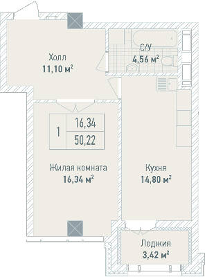 1-комнатная 50.22 м² в ЖК Бульвар Фонтанов от 71 280 грн/м², Киев