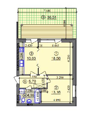 2-комнатная 52.4 м² в ЖК Липинка от 26 800 грн/м², Киев
