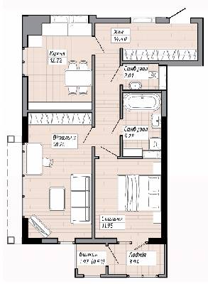 2-кімнатна 68.65 м² в ЖК на вул. Героїв УПА, 73 від 18 000 грн/м², Львів