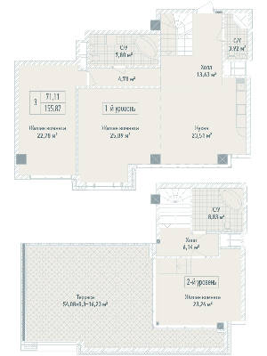 3-комнатная 155.87 м² в ЖК Бульвар Фонтанов от 71 280 грн/м², Киев
