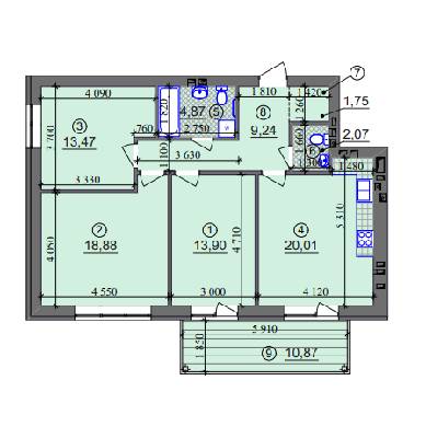 3-комнатная 87.45 м² в ЖК Липинка от 26 500 грн/м², Киев