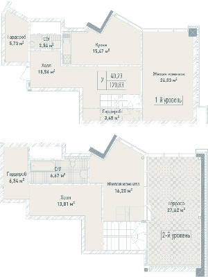 2-комнатная 120.83 м² в ЖК Бульвар Фонтанов от 71 280 грн/м², Киев