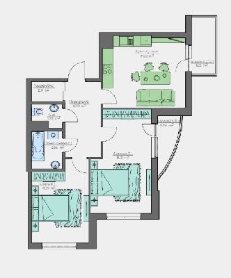 2-комнатная 68.91 м² в ЖК Home and Park Comfort House от 14 350 грн/м², г. Борисполь