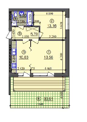 2-комнатная 52.4 м² в ЖК Липинка от 26 800 грн/м², Киев