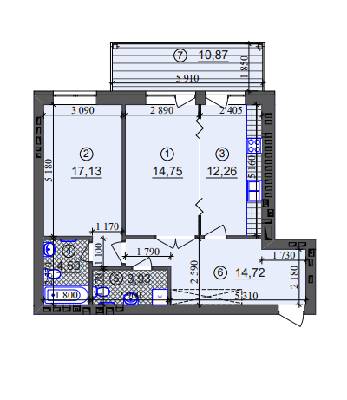 2-комнатная 70.55 м² в ЖК Липинка от 26 800 грн/м², Киев