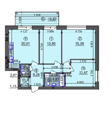 3-комнатная 87.45 м² в ЖК Липинка от 26 505 грн/м², Киев