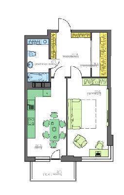 1-комнатная 57.84 м² в ЖК Home and Park Comfort House от 13 550 грн/м², г. Борисполь