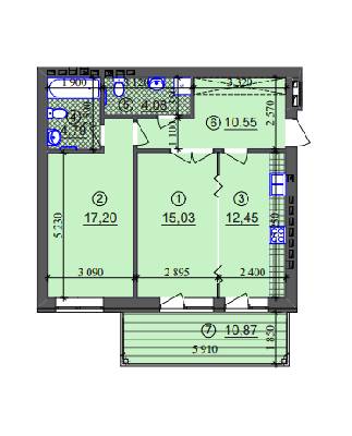 2-комнатная 67.36 м² в ЖК Липинка от 26 505 грн/м², Киев