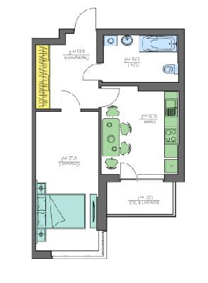 1-комнатная 47.19 м² в ЖК Home and Park Comfort House от 14 700 грн/м², г. Борисполь
