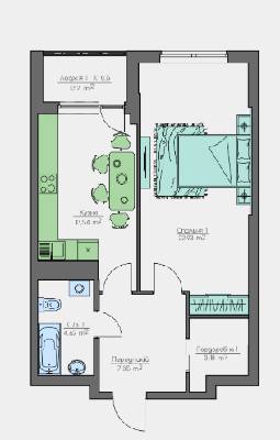1-комнатная 53.14 м² в ЖК Home and Park Comfort House от 14 700 грн/м², г. Борисполь