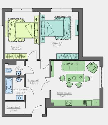 2-комнатная 98.91 м² в ЖК Home and Park Comfort House от 14 350 грн/м², г. Борисполь