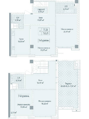 4-комнатная 152.21 м² в ЖК Бульвар Фонтанов от 71 280 грн/м², Киев