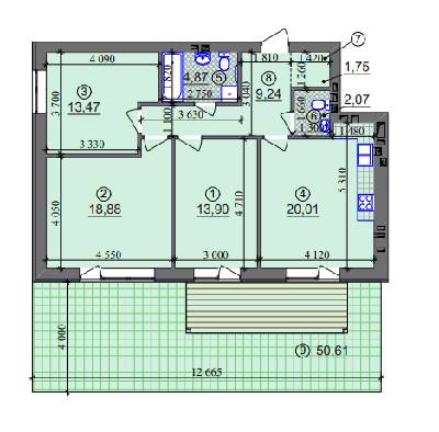3-комнатная 84.19 м² в ЖК Липинка от 26 505 грн/м², Киев
