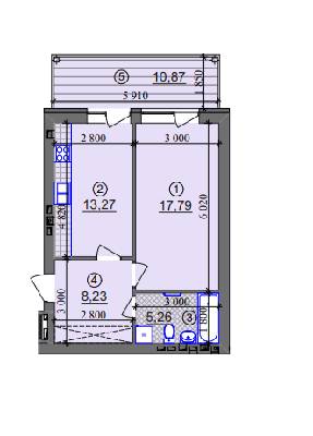 1-комнатная 47.81 м² в ЖК Липинка от 28 940 грн/м², Киев