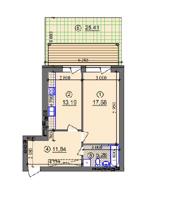 1-комнатная 47.87 м² в ЖК Липинка от 27 940 грн/м², Киев
