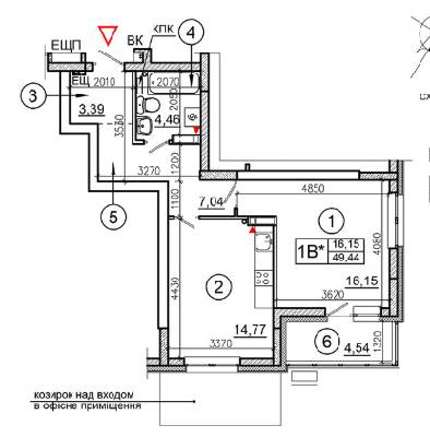1-кімнатна 49.44 м² в ЖК Еврика від забудовника, Київ