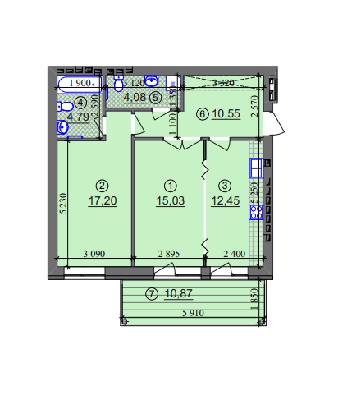 2-комнатная 67.36 м² в ЖК Липинка от 26 800 грн/м², Киев