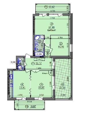 3-комнатная 128.17 м² в ЖК Липинка от 26 500 грн/м², Киев