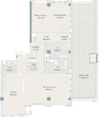 3-комнатная 161.66 м² в ЖК Бульвар Фонтанов от 71 280 грн/м², Киев