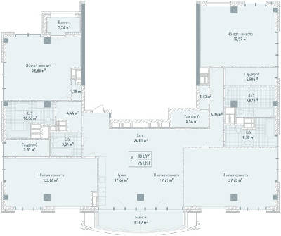 5+ комнат 269.8 м² в ЖК Бульвар Фонтанов от 71 280 грн/м², Киев