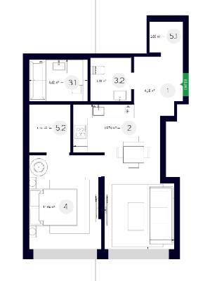 1-кімнатна 51 м² в ЖК White Lines від 48 650 грн/м², Київ