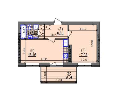 1-комнатная 48.89 м² в ЖК Липинка от 26 505 грн/м², Киев