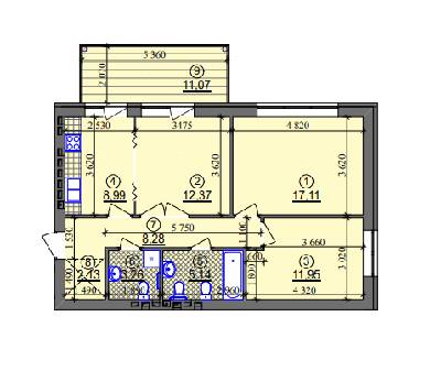 3-комнатная 72.55 м² в ЖК Липинка от 26 505 грн/м², Киев